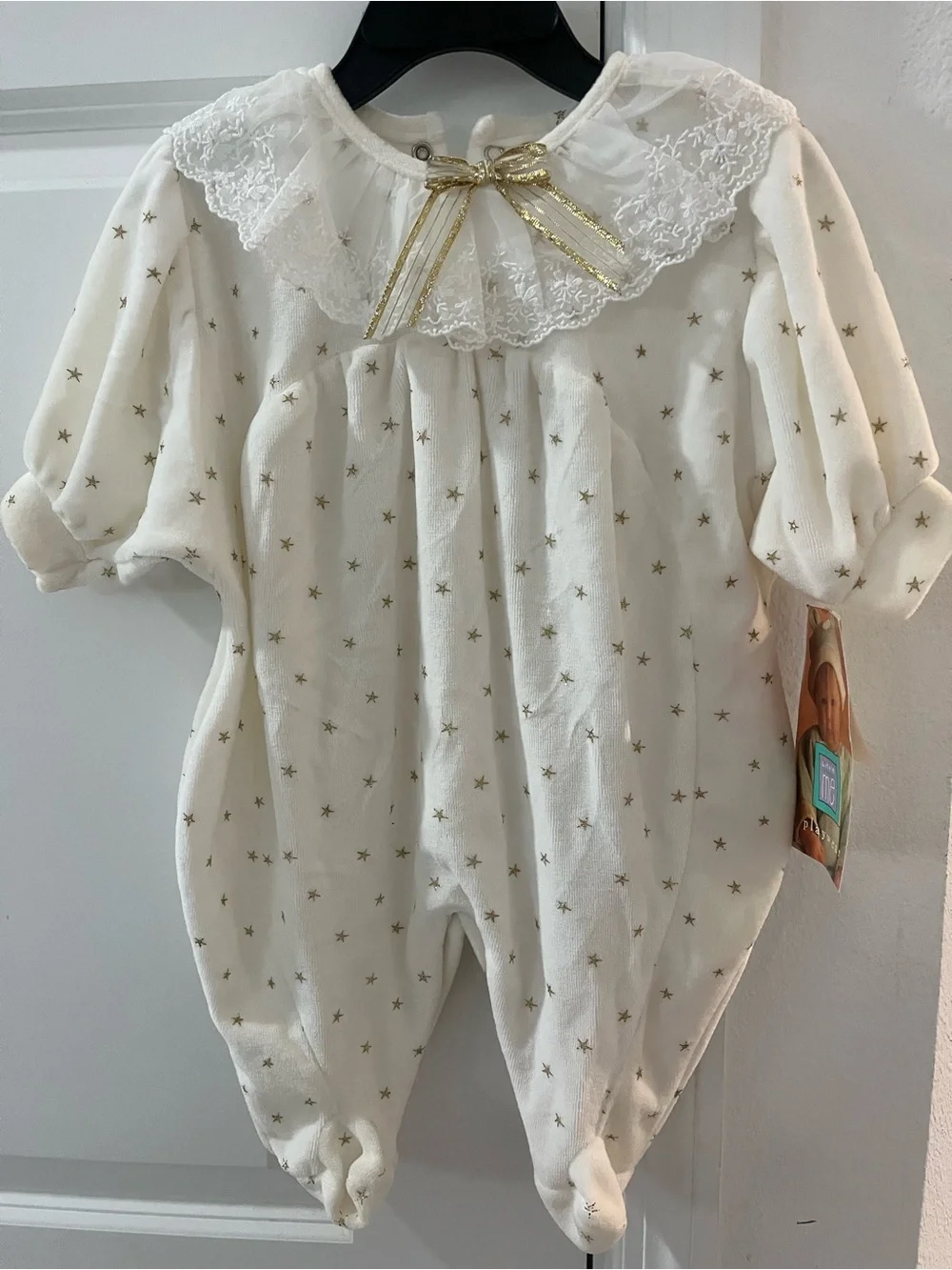 1990s-2000s Vintage Little Me Deadstock Footed Velour Romper (6m)